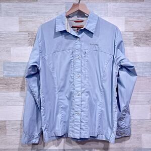 SIMMS Ventilated Fishing Shirt Blue Long Sleeve Cotton Blend Womens Large